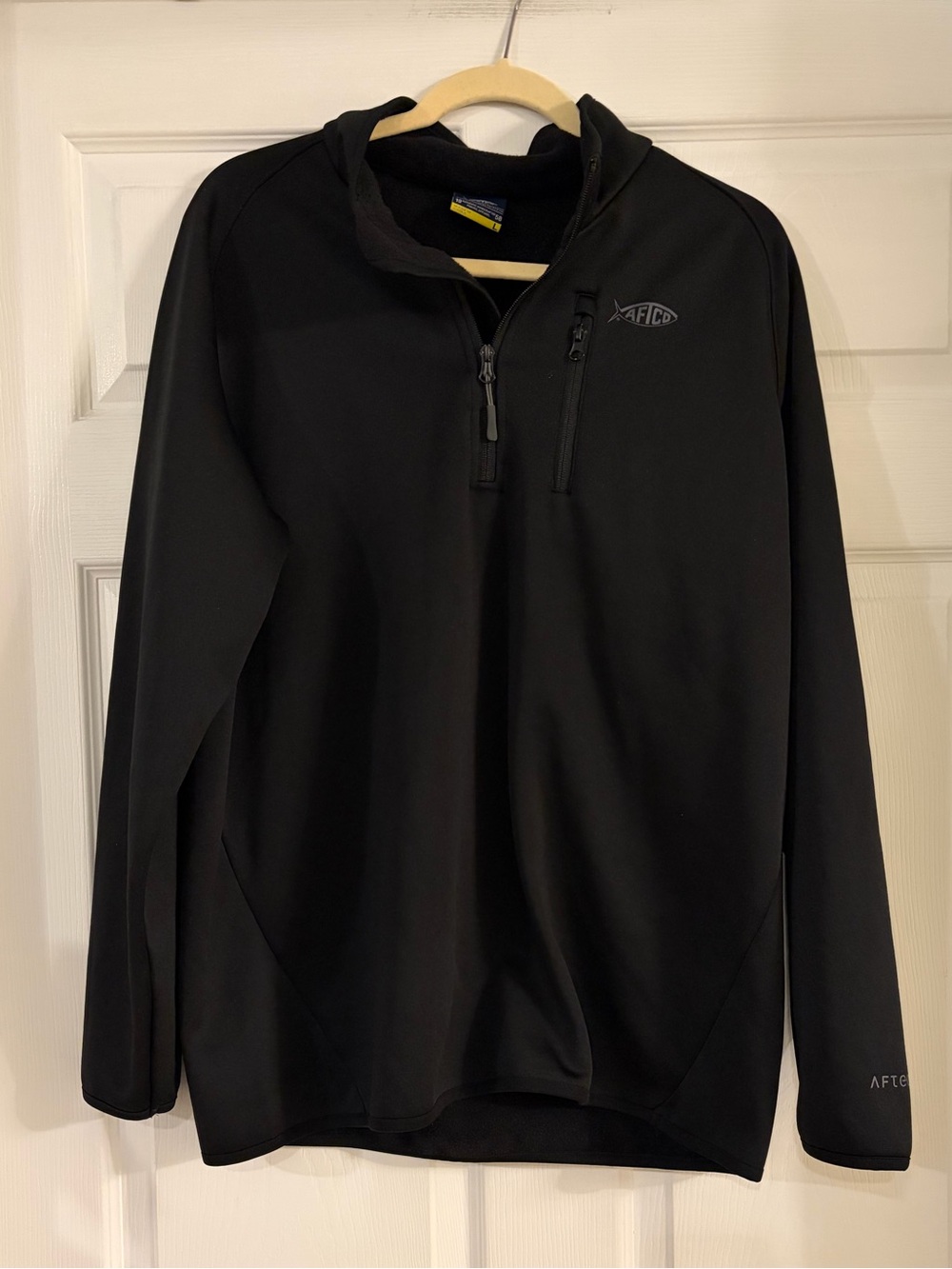 AFTCO soft shell fleece lined 1/4 pullover black jacket men’s large